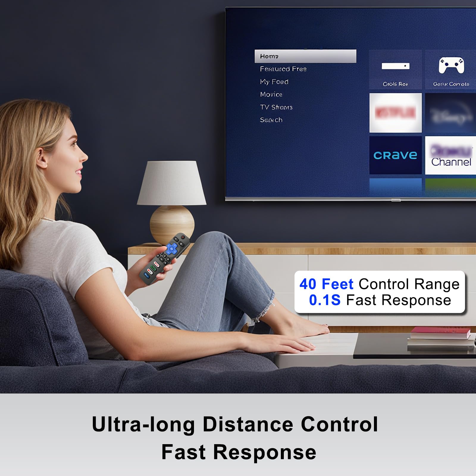 Luyeper Telecomando di ricambio per TV Roku, compatibile con Smart TV TCL Roku, Hisense Roku, Onn Roku (non per Roku Stick, Box o Player)