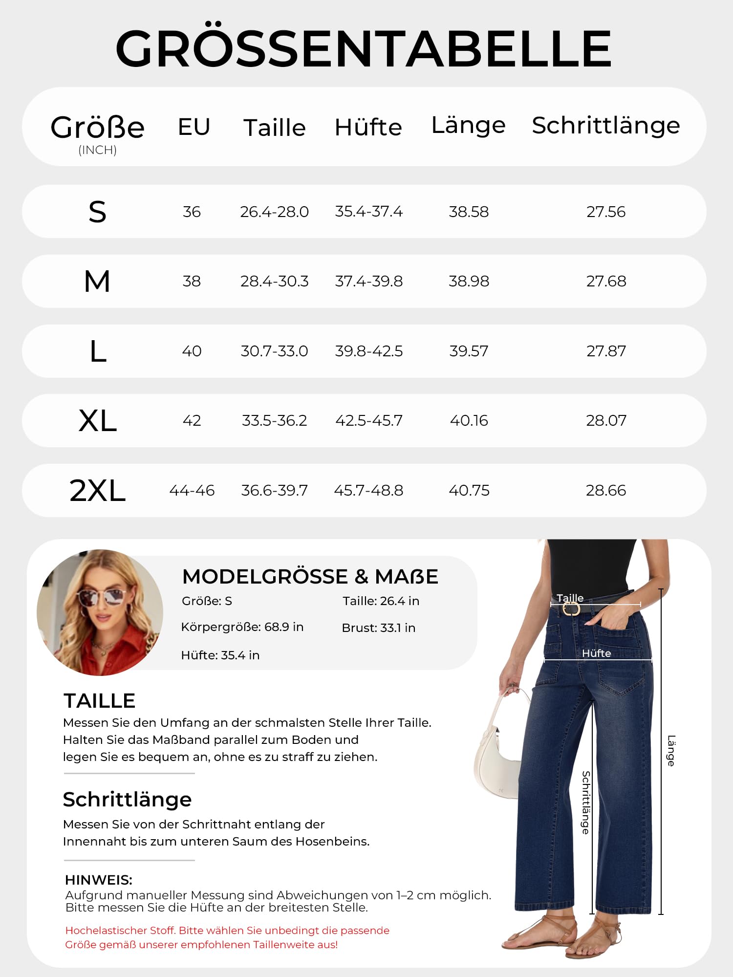 StylSense Baggy Jeans Damen High Waist Weites Bein Stretch Y2K Hosen Damen Wide Leg 7/8 Jeanshose Gerades Bein
