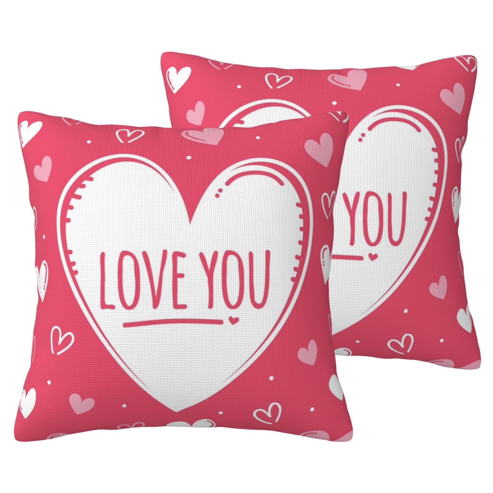 Housses de coussin motif cœur Saint Valentin pour canapé