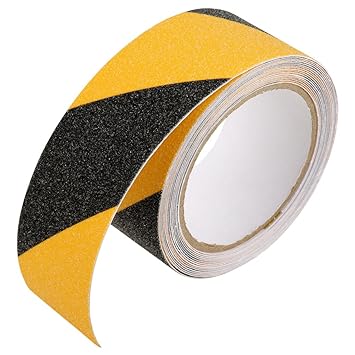 KTM Healthcare Self-adhesion PVC Anti Slip Tape, 5cm x 5m Self-adhesion PVC Anti Slip Tape Wearproof Adhesive Safety Flooring, Durable/Anti-flaming/Oil Proof/Water Proof(Yellow & Black)