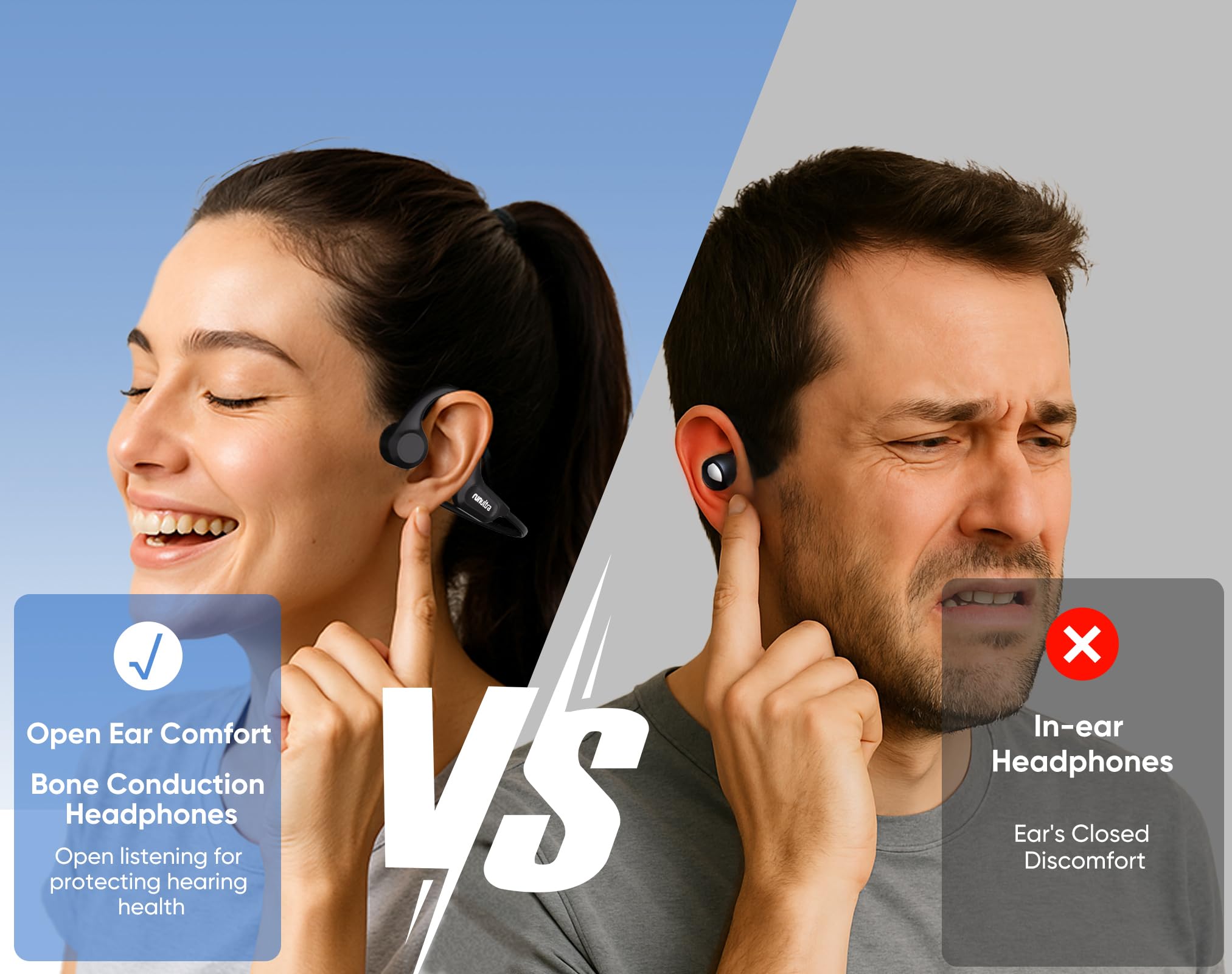 Cuffie a conduzione ossea, auricolari wireless Bluetooth 6.0 a orecchio aperto, IPX6, resistenti al sudore, 26 g, cuffie sportive per corsa, ciclismo, palestra, escursionismo, tempo di