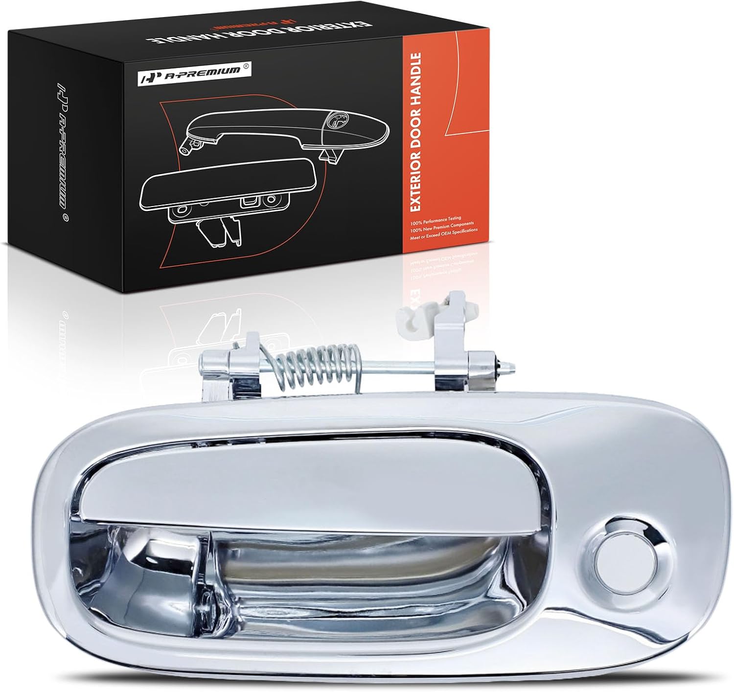 A-Premium Front Left Driver Side Exterior Door Handle with Keyhole Compatible with Dodge Charger 2006-2010, Challenger 2008-2010, Chrome, Replace# BK735-7144, YS87AXRAF