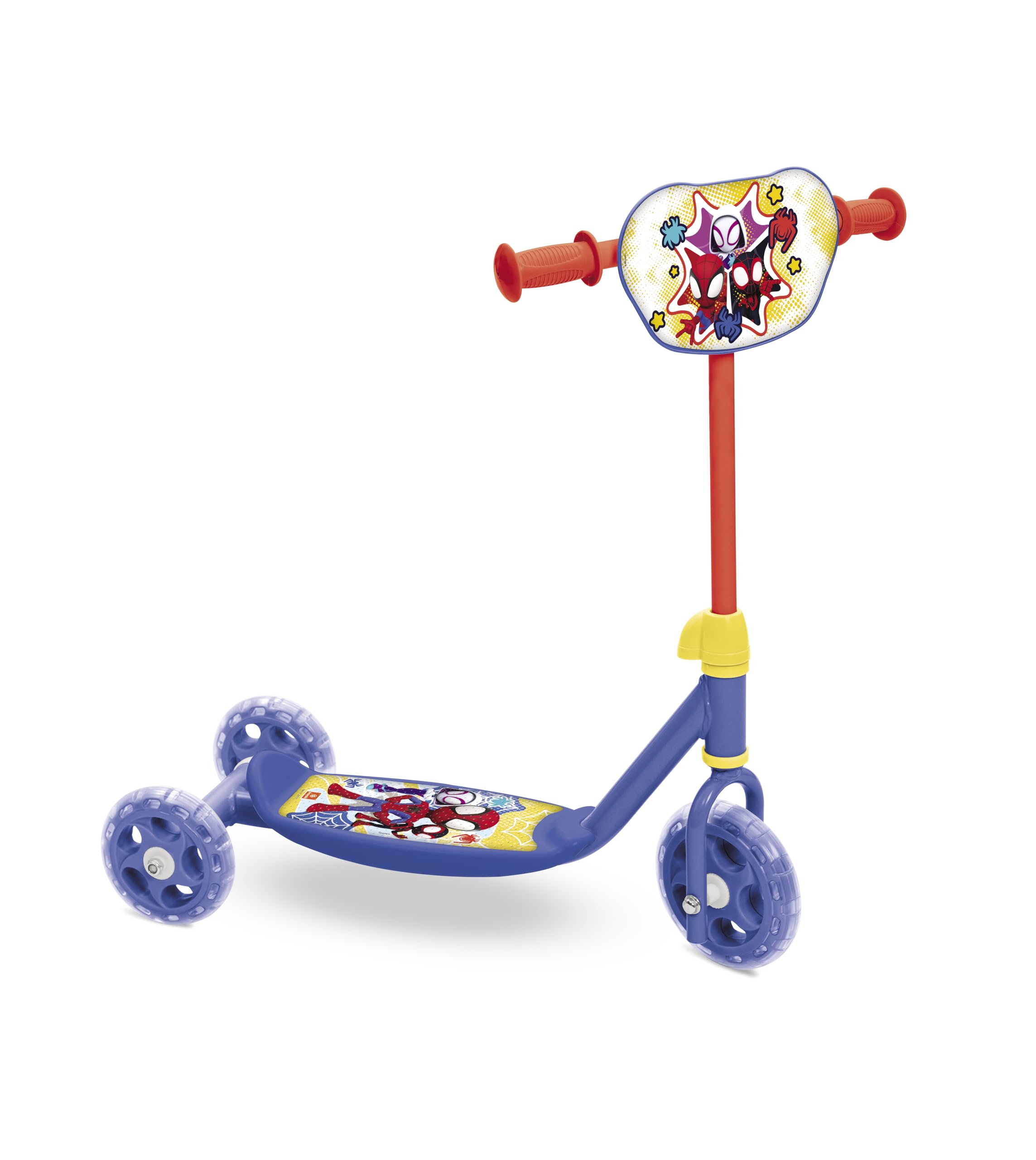 Mondo Toys My First Spidey Scooter – 3‑Wheel Toddler Scooter with Adjustable Handlebar for Girls & Boys Ages 2+ – Marvel Spidey & Friends Ride‑On (Model 28717, Multi‑Coloured)
