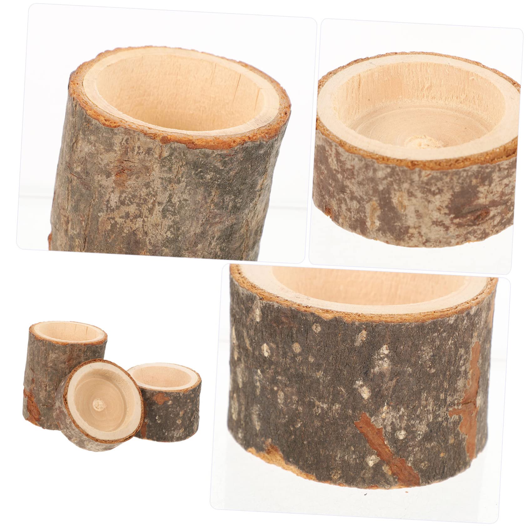 Cabilock 5 Sätze Kerzenhalter Aus Holz Vintage Dekoration Retro Dekoration Kerzenmanschette Herstellung Gold Kerzenhalter Für Den Haushalt Kleiner Kerzenständer Aus Holz Hölzern 3 Stück * 5