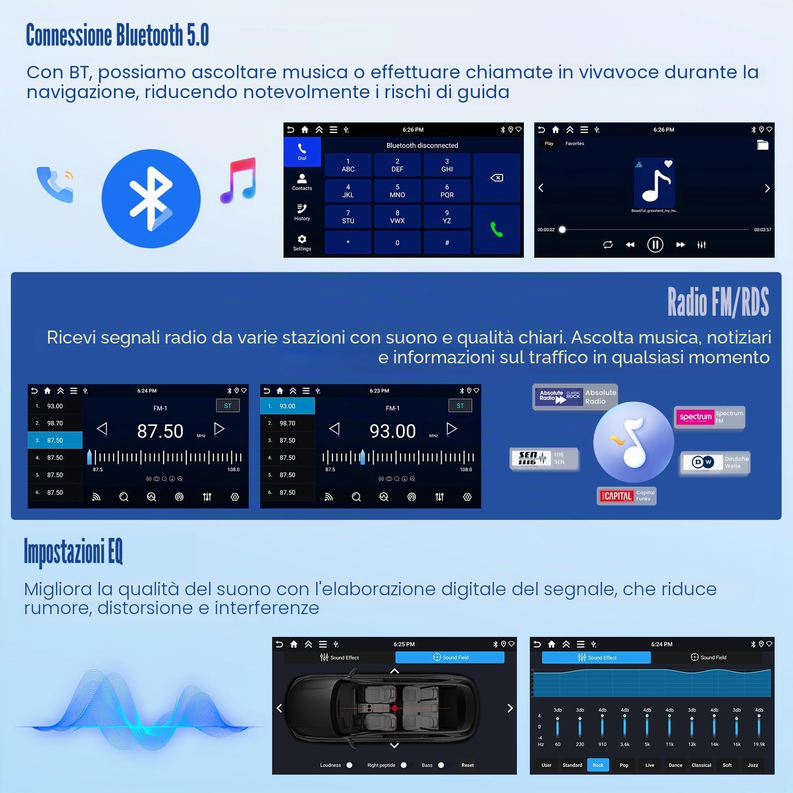 [4G+128G]Inefala Android 15 Autoradio per Hyundai i10 2007-2013 con Wireless Carplay Android Auto, 9 Pollici Touchscreen Stereo Auto Bluetooth con Navi GPS WiFi RDS/FM SWC Retrocamera Mic