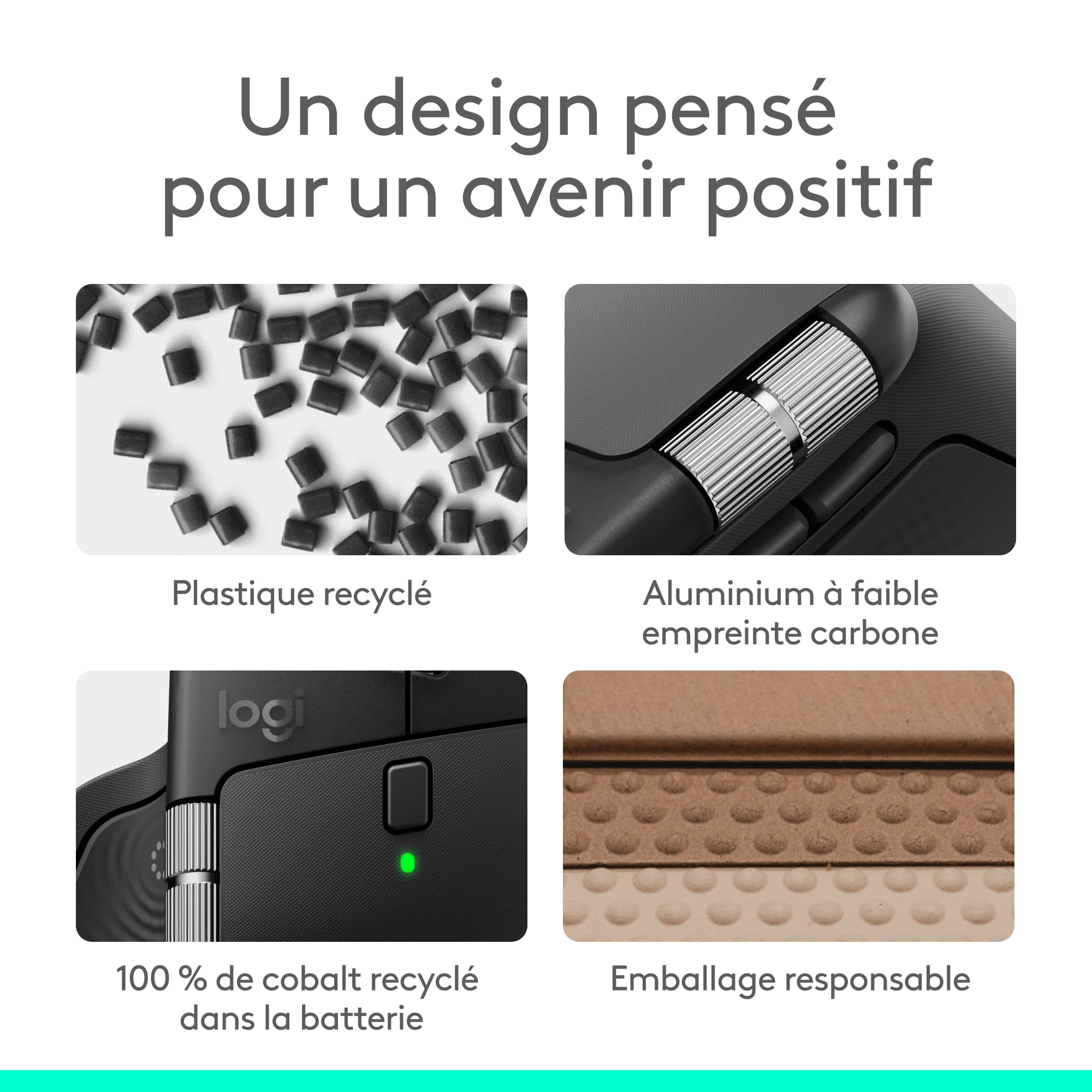 Logitech MX Master 4 Souris sans Fil Ergonomique avec Retour haptique Charge USB-C Bluetooth Graphite
