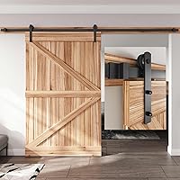Vista 10 de EaseLife Kit de riel de herrajes para puerta corrediza de granero de 8 pies, polea recta, se desliza suavemente silenciosamente, fácil de instalar