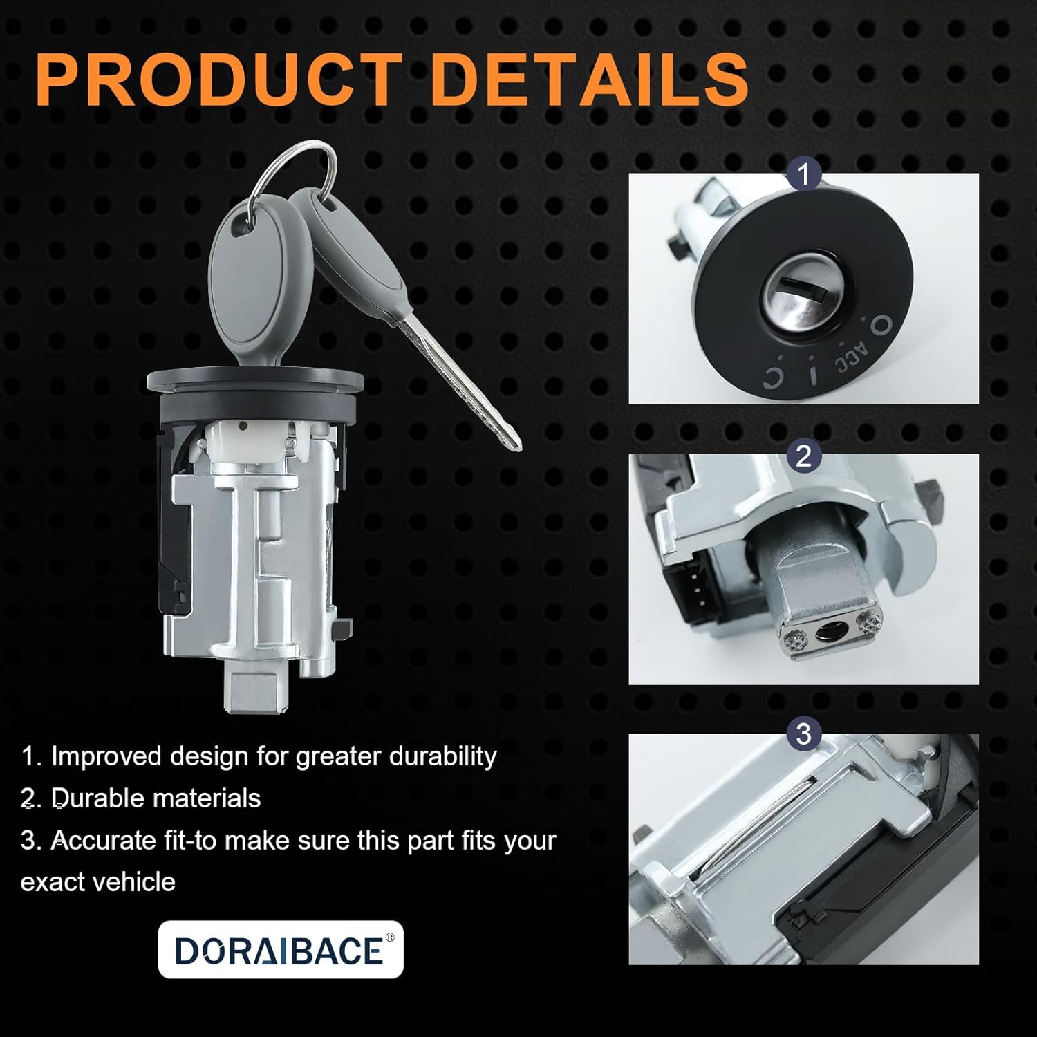 Ignition Switch Lock Cylinder W/2 Chip Keys 19207987 For Pontiac Grand Prix 2004 2005 2006 2007 2008 With On-Board Programming (PROGRAMMING INSTRUCTIONS INCLUDED)