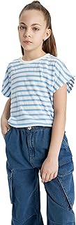 DeFacto Girls Oversize Fit Short Sleeve Knitted Short Sleeve Body B6697A8 SHIRT