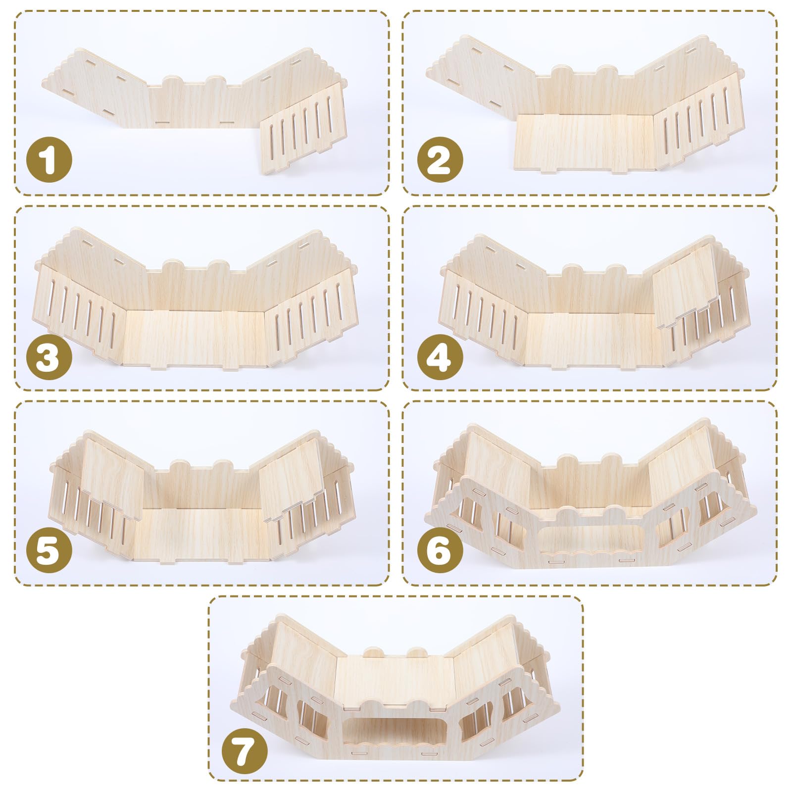 HJZHI Cachette polyvalente pour hamster et tunnel d'exploration, maison de hamster avec échelle d'escalade en bois pour gerbilles, hamsters, petits accessoires pour animaux de compagnie (style C)