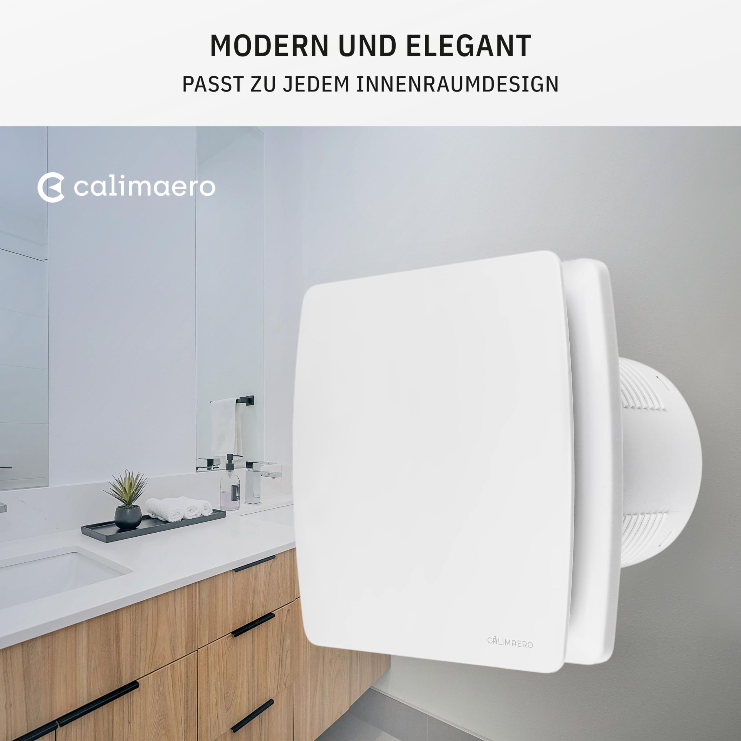 BREEZE Badlüfter 100mm Mit Nachlauf Und Rückstauklappe, Badlüfter Mit Feuchtigkeitssensor, Energieeffizient, Leise, Kunststoff 12 W, 95m³/h, 32db, Ipx4