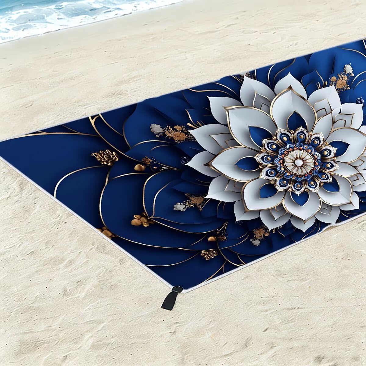 Telo Mare Grande 100x200cm 2 Pezzi, Telo Mare Microfibra Asciugatura Rapida, Mandala Asciugamano Palestra Uomo, Antisabbia Aasciugamani Microfibra Accessori Viaggio, Asciugamano da Palestra -3641