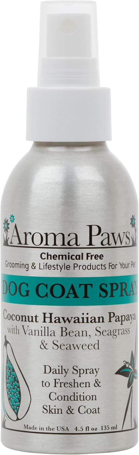 Aroma Paws Dog Coat Spray, 4.5-Ounce, Coconut Papaya