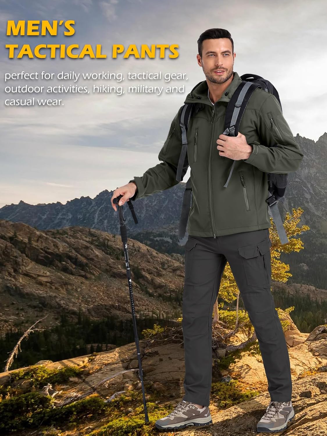 MANSDOUR Men's Cotton Hiking Tactical Pants Lightweight Stretch Military Combat Cargo Work Pants - Image 7