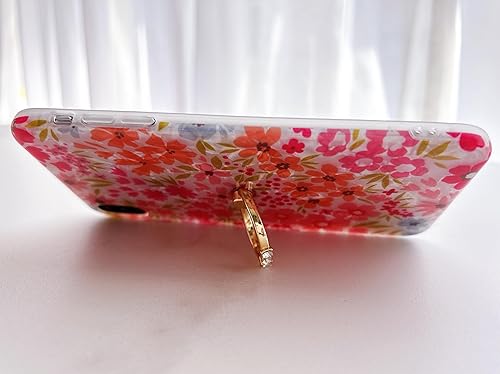 Miniatura 5 de Qokey Funda para iPhone Xs Max, funda transparente con bonito diseño de flores de jardín rosas, funda con soporte para mujeres, niñas y hombres con