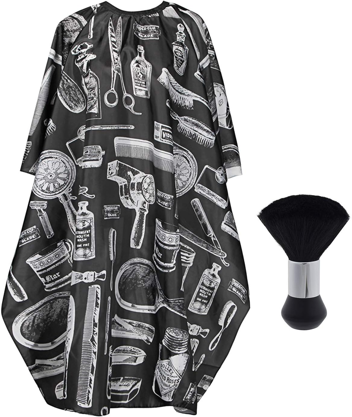 Flat&gloss Friseurumhang – Extra Groß, 137x150 Cm, Schwarz | 100% Nylon, Wasserabweisend & Mit Klettverschluss | Für Salon & Zuhause