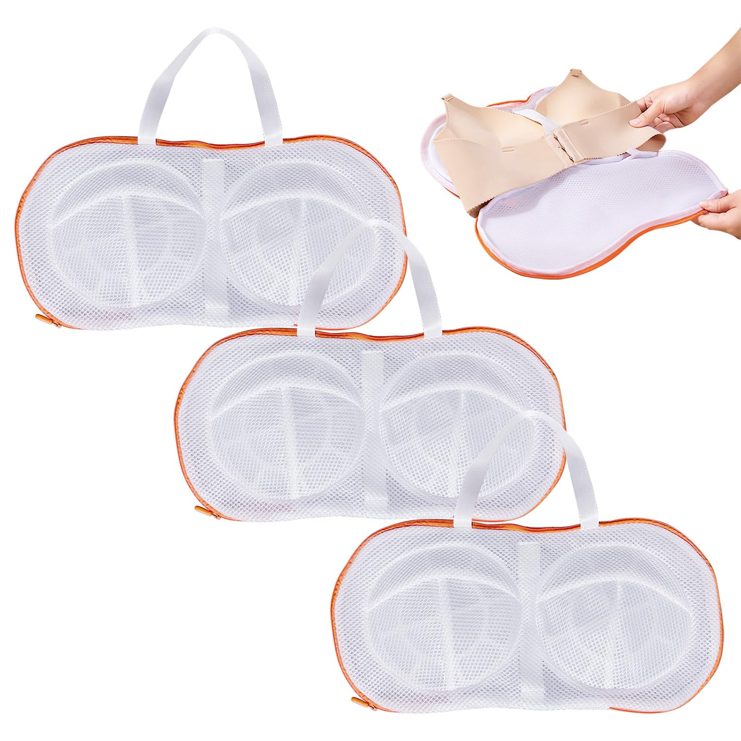 3 Sacchetti Lavaggio Reggiseni Con Cerniera - Mantieni Forma E Proteggi In Lavatrice - Foto 5