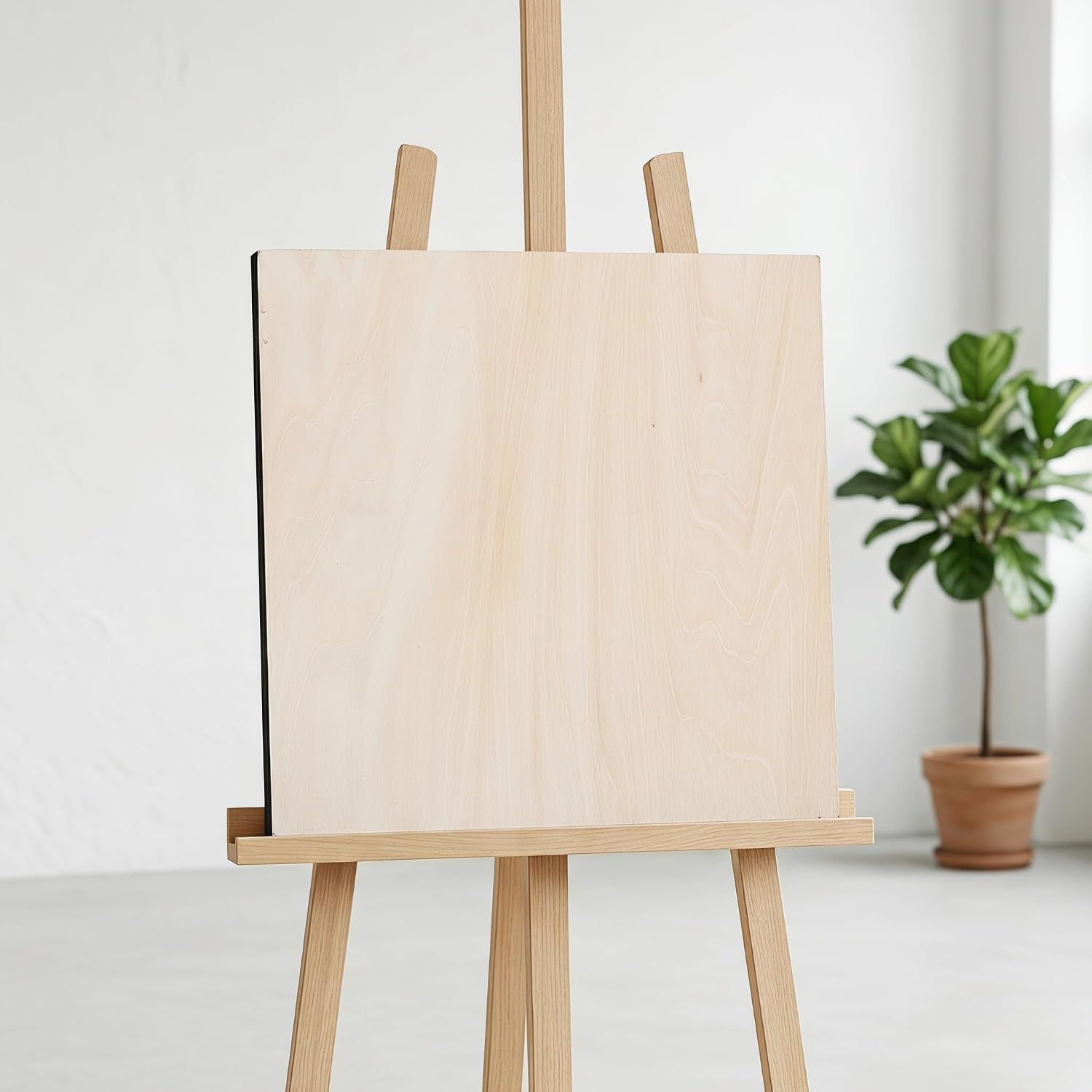 Operitacx 2pcs Unfinished Craft Wood Canvas Panels, 12"x 12" Pour Painting and Sketching Art Board, Pyrography Wood Panel, Blank Artist Surface Boards for Gallery