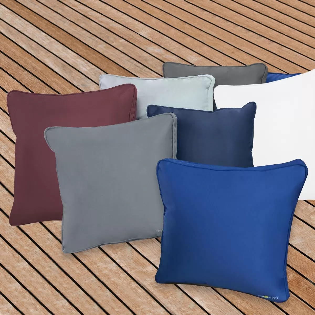 Cuscino per coperta di barca (50 cm x 50 cm, grigio) Cuscino da esterno impermeabile con imbottitura resistente agli agenti atmosferici, fodera per cuscino, cuscino da seduta x cuscino per esterni