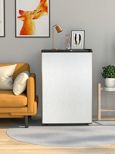 Miniatura 2 de NAFORT Congelador vertical compacto de 3.0 pies cúbicos con puerta individual de acero inoxidable, pequeña máquina de congelación con puerta