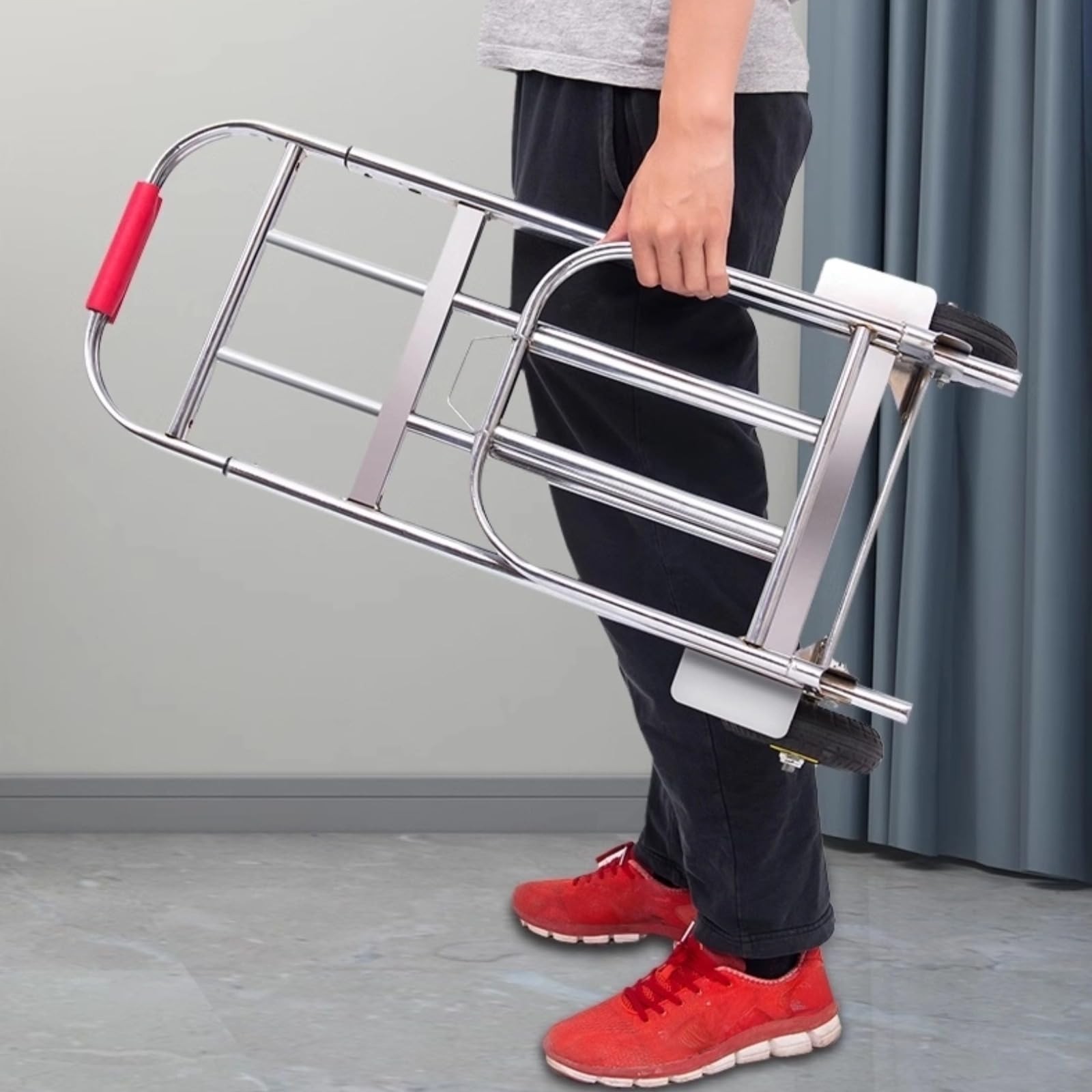 Składany wózek, wózek ręczny z wysuwanym uchwytem, rama galwanizowana, nośność 40 kg/60 kg, do użytku domowego i komercyjnego