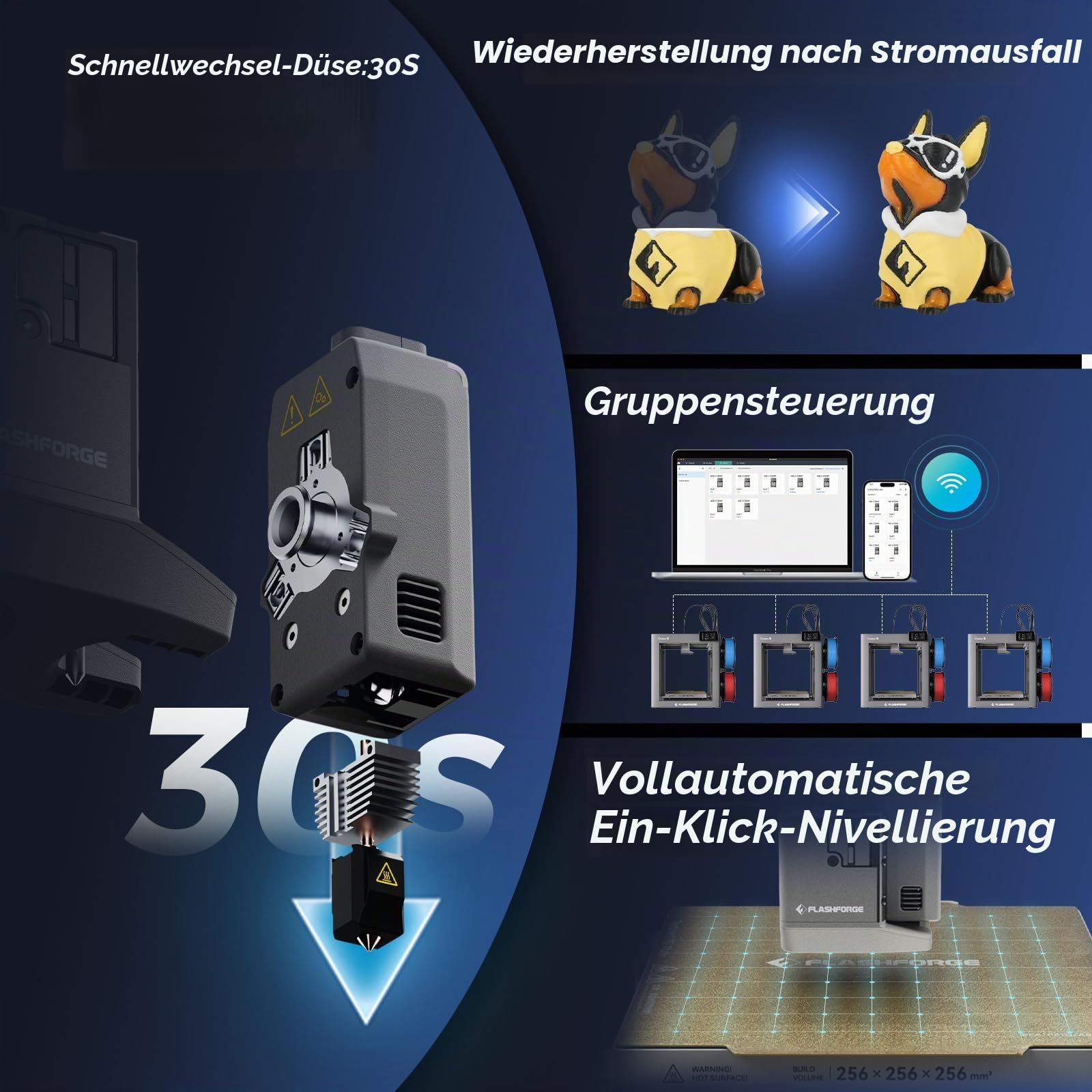 Flashforge Creator 5 3D Drucker, 4 unabhängige Köpfe, Mehrfarbig