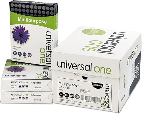 Miniatura 1 de Universal 95200 Papel multiusos de lujo, 98 brillante, sin papel ácido, 20 libras, tamaño carta 8.5 x 11, blanco brillante 500 hojas/resma, 10