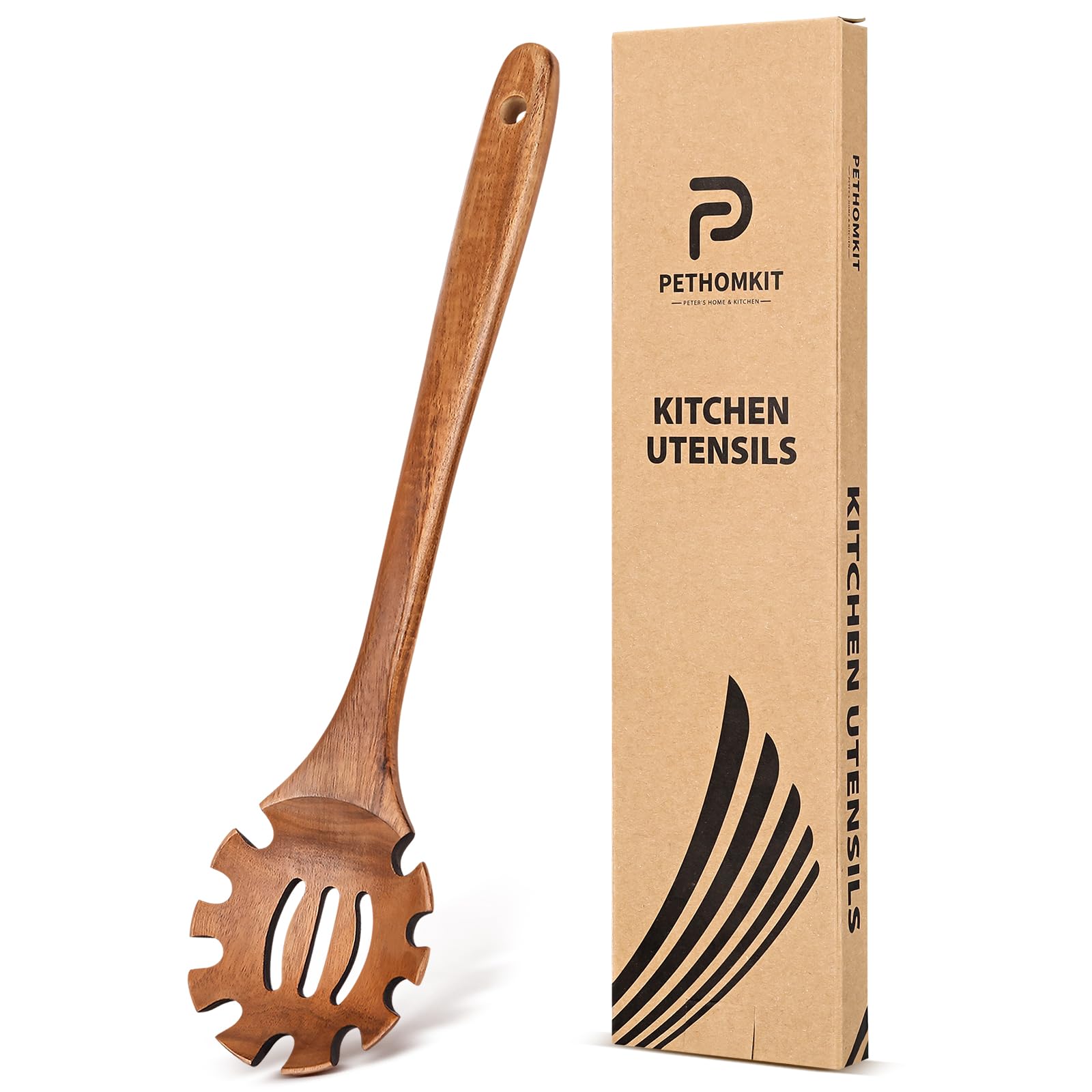 Amazon.com: Wooden Pasta Spaghetti Spoon with Teeth, Teak Slotted Pasta  Spaghetti Strainer Spoon for Cooking Serving Collecting, Wooden Pasta Fork  Server Utensil with Claws, Wood Noodle Strainer,12.8″, Brown: Home & Kitchen