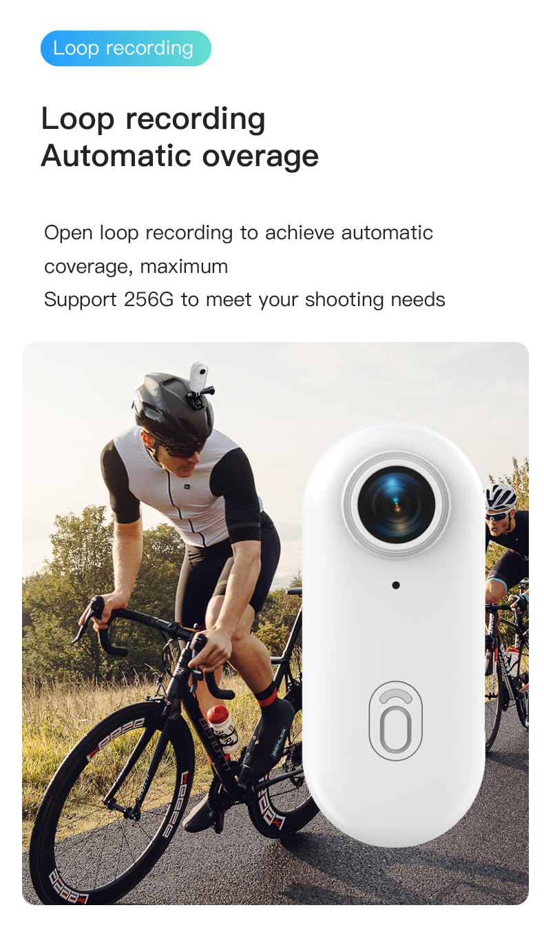 TKMARS Mini Action Cam 4K per Pollice, Portatile Impermeabile Indossabile 4K Bodycam con Clip di Rotazione a 360°, Telecamera POV Magnetica per Equitazione, Motociclette, Animali Domestici, Vlogging