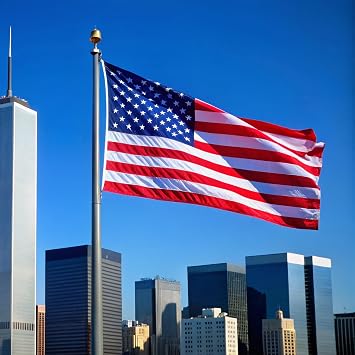 American Flag 10x15FT Heavy Duty Outdoor US Flag Giant USA Flag 210D Nylon Sewn Stripes Brass Grommets UV Resistant All Weather Fade Resistant Flagpole Independence Day 4th of July Patriotic Outdoor D