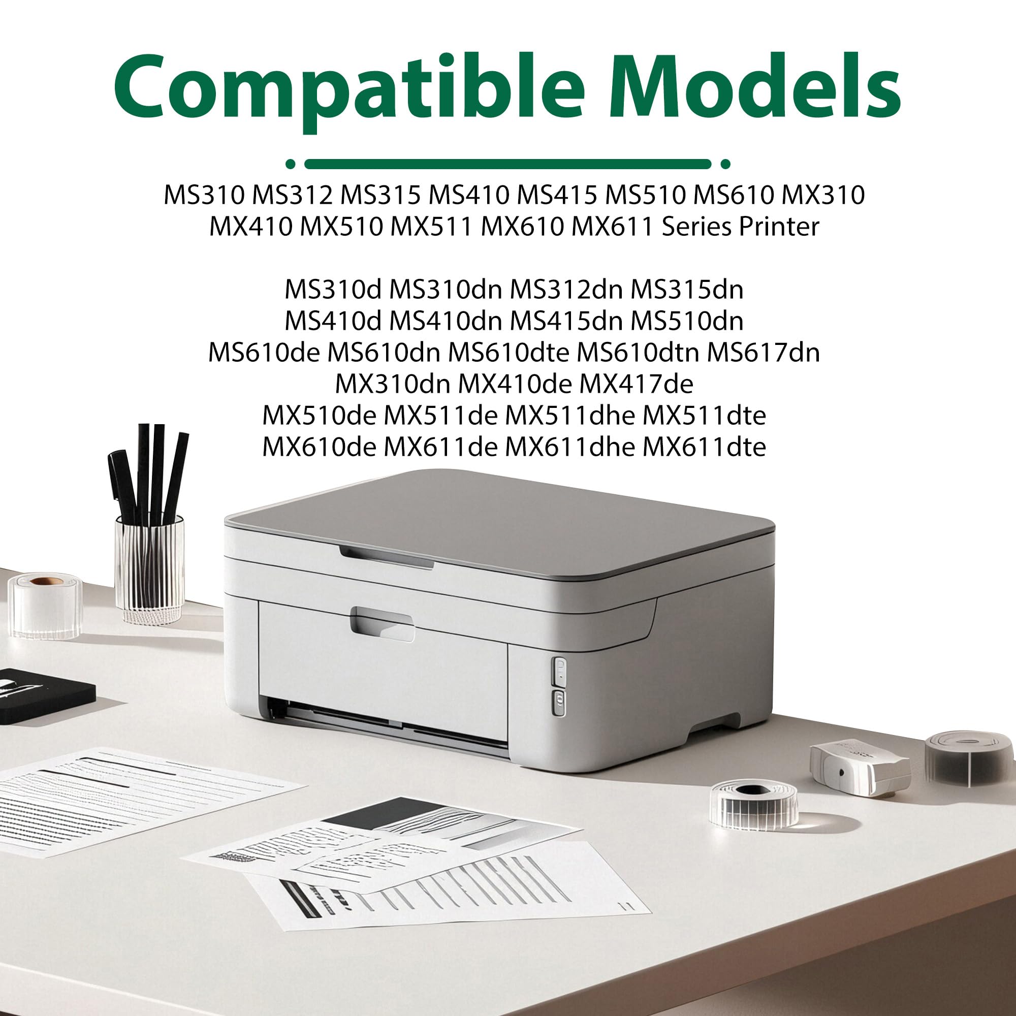 Unità di imaging di ricambio per stampante Lexmark 50F0Z00 per stampante serie MS310 MS312 MS315 MS410 MS415 MS510 MS610 MX310 MX410 MX510 MX511 MX610 MX611 Unità tamburo, 1-Confezione 50F0ZA0 500Z