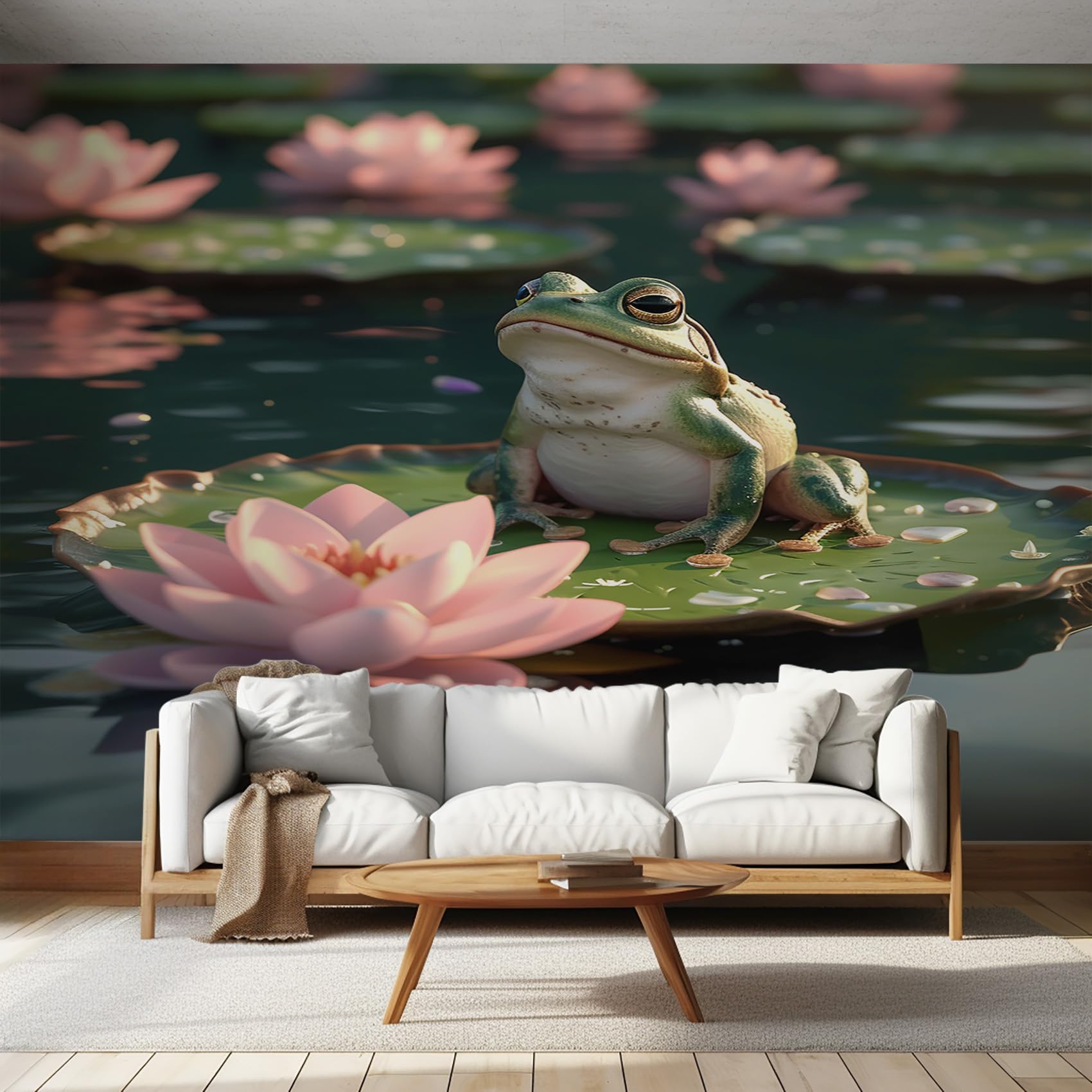 Papier peint panoramique grenouille pour agrandir une petite pièce