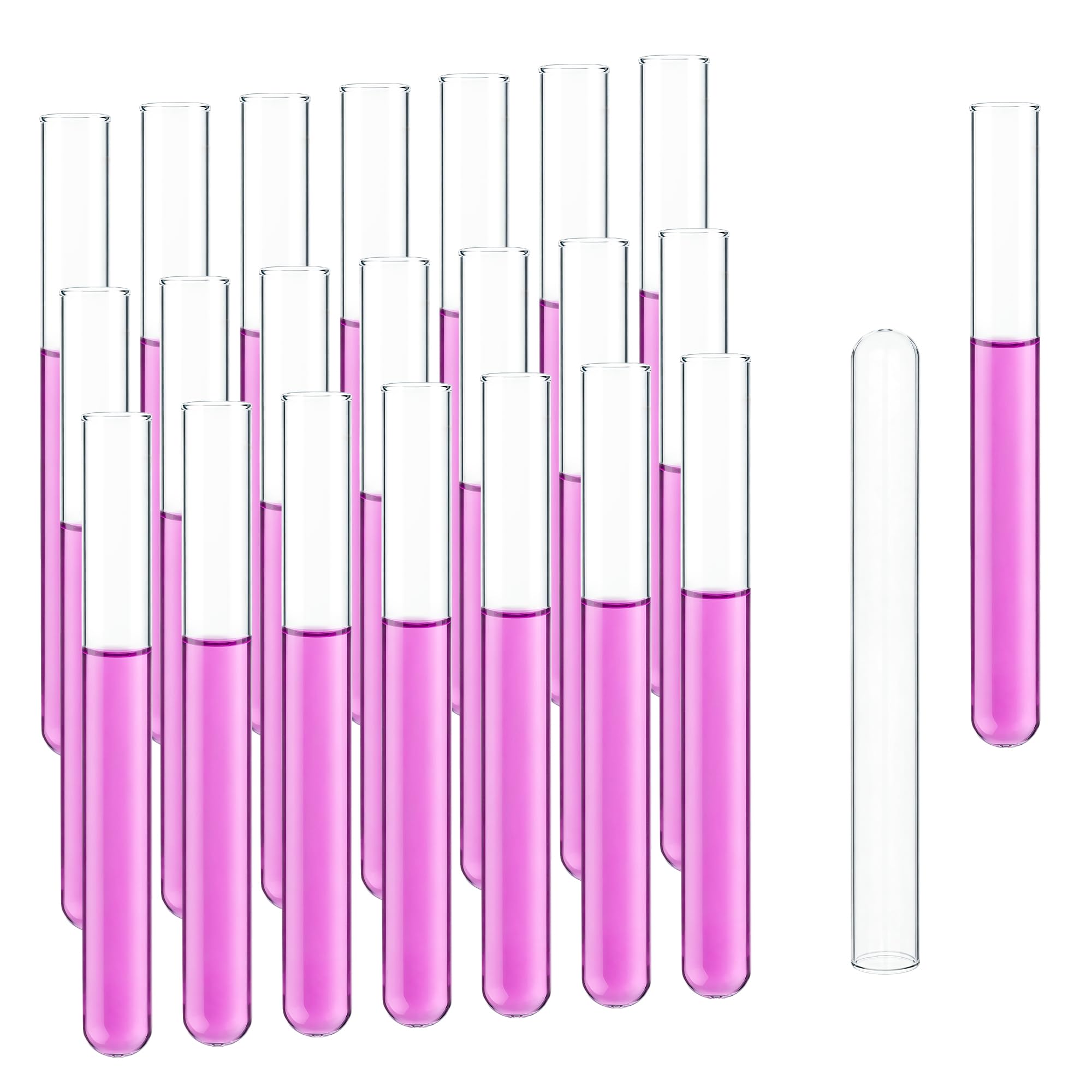 50 tubos de prueba de vidrio de borosilicato, vol.16 ml 16 x 150 mm, parte inferior redonda, LVH1001