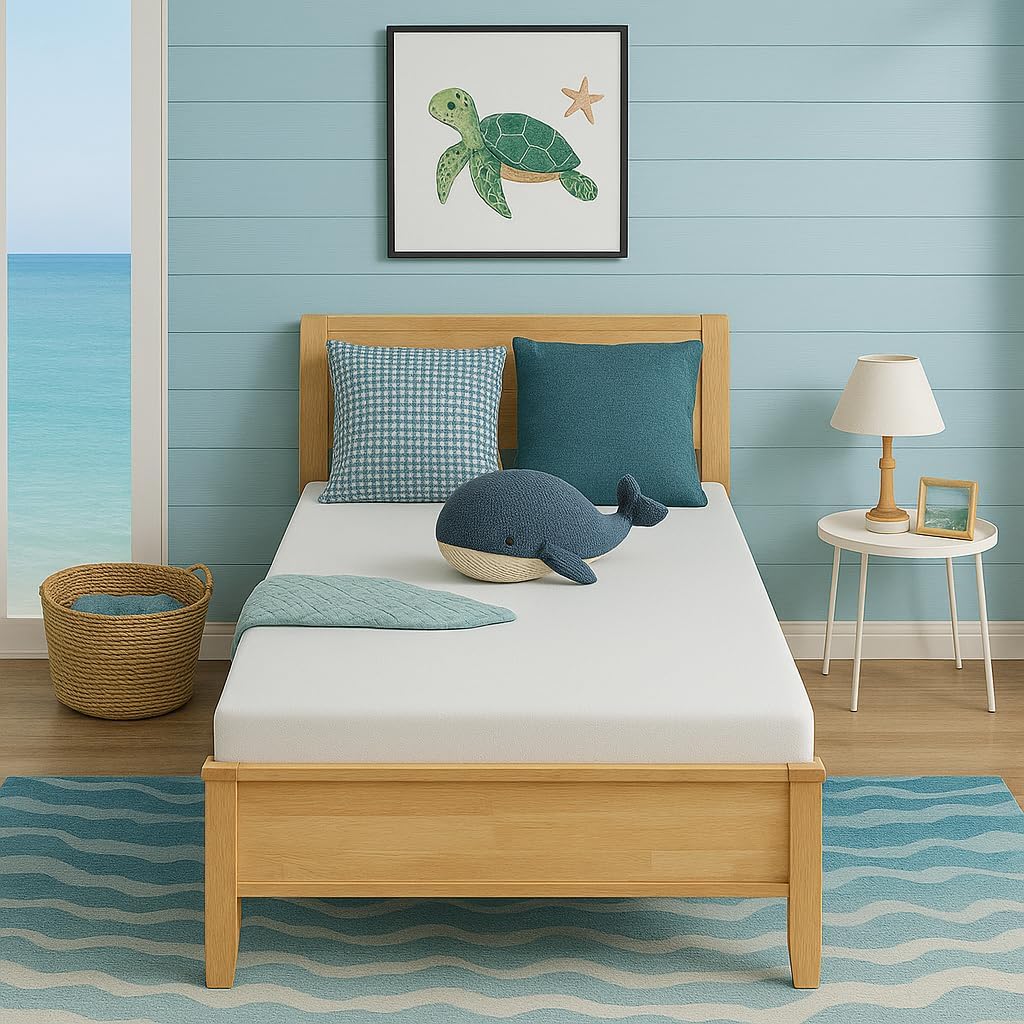 atlas mattress memory foam mattress, gel-infused with high-density base, medium firm, certipur-us, washable cover, 6 inches, twin twin 6-inches