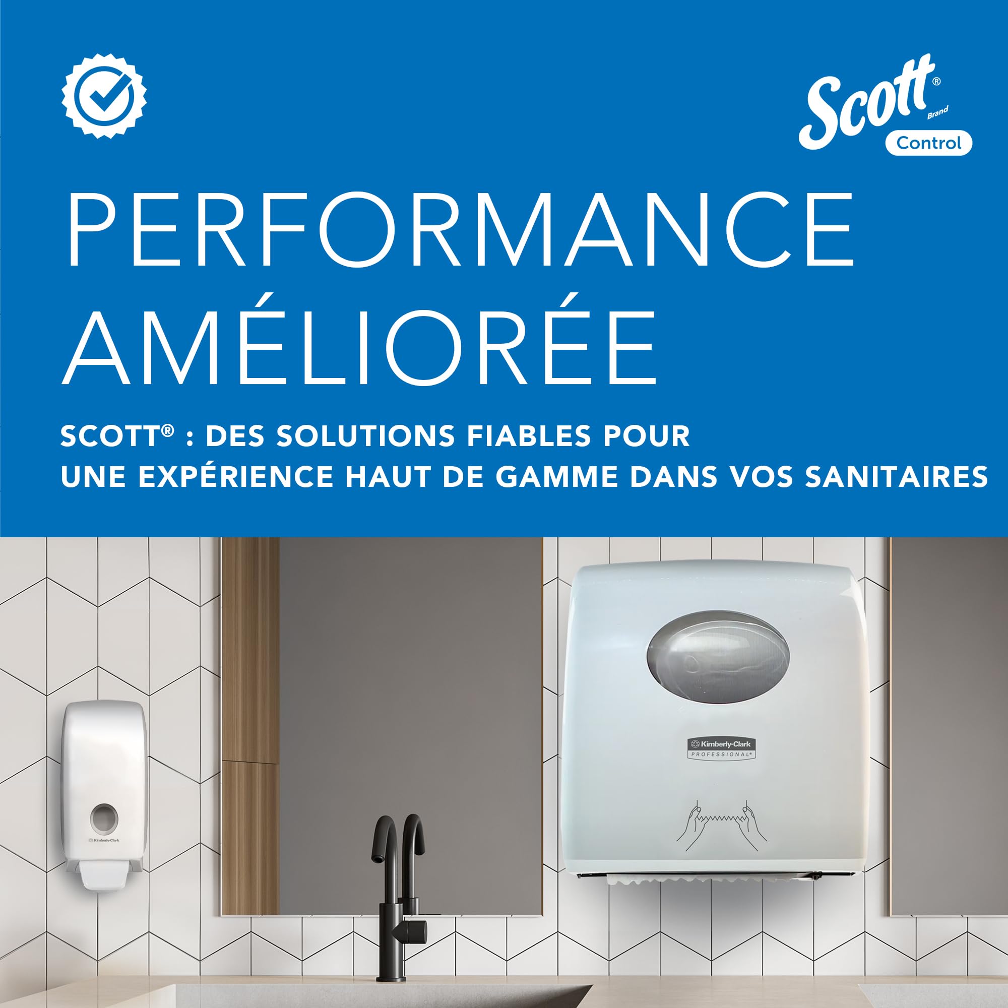 Scott Control 6663 Essuie-Mains en Papier 3 Épaisseurs, Pliés en V, Blancs – Ultra-Doux, Certifiés FSC & Écolabel, pour Hygiène Professionnelle – 15 Paquets x 212 Feuilles (3 180 au Total)