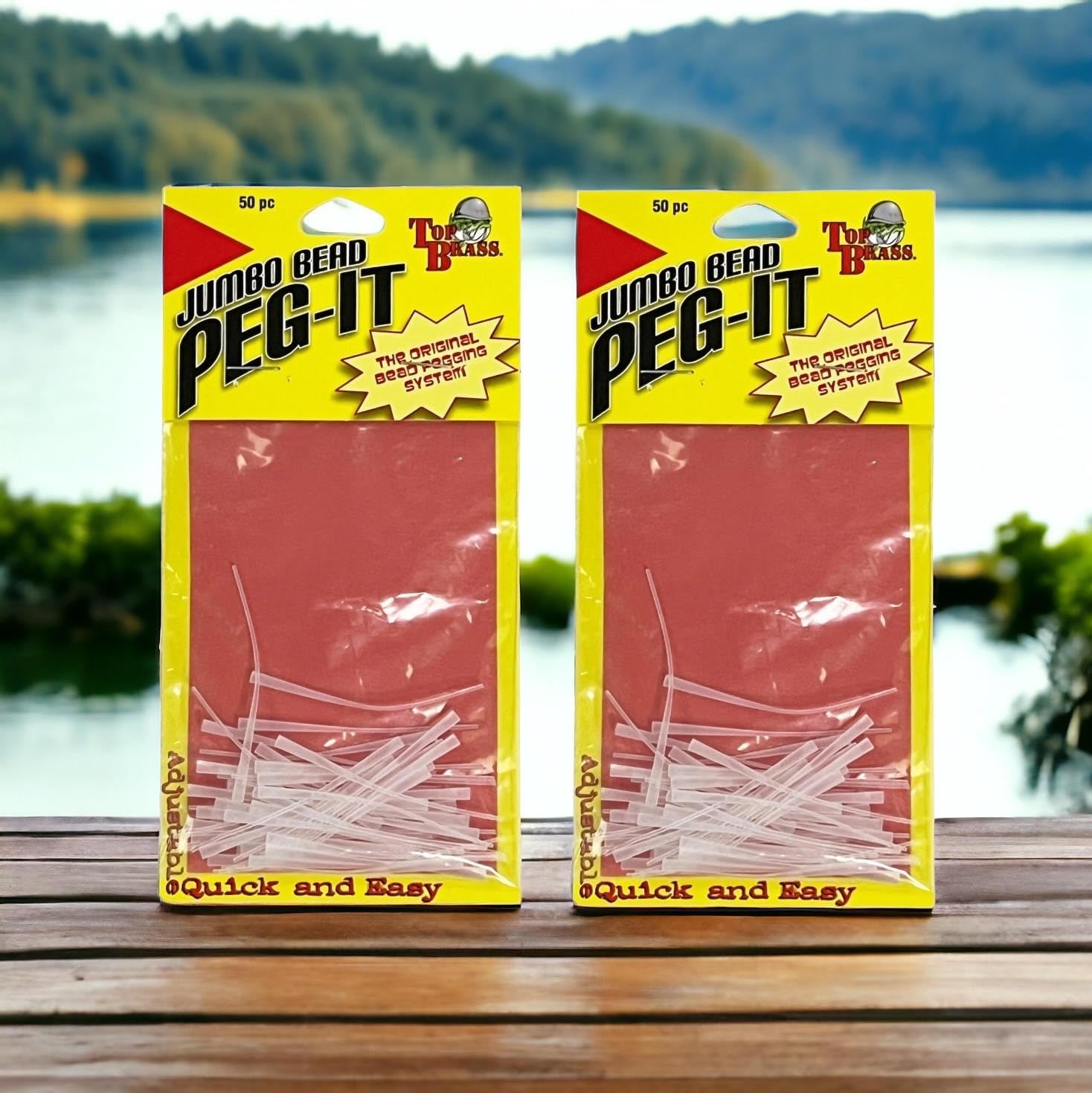 2 Pack – Jumbo Bead Peg-It Clear – The Original Bead Pegging System for Fishing – Salmon Egg Bead Rigs, Slip Shot Rigs, Finesse Rigs, Mini Carolina Rigs