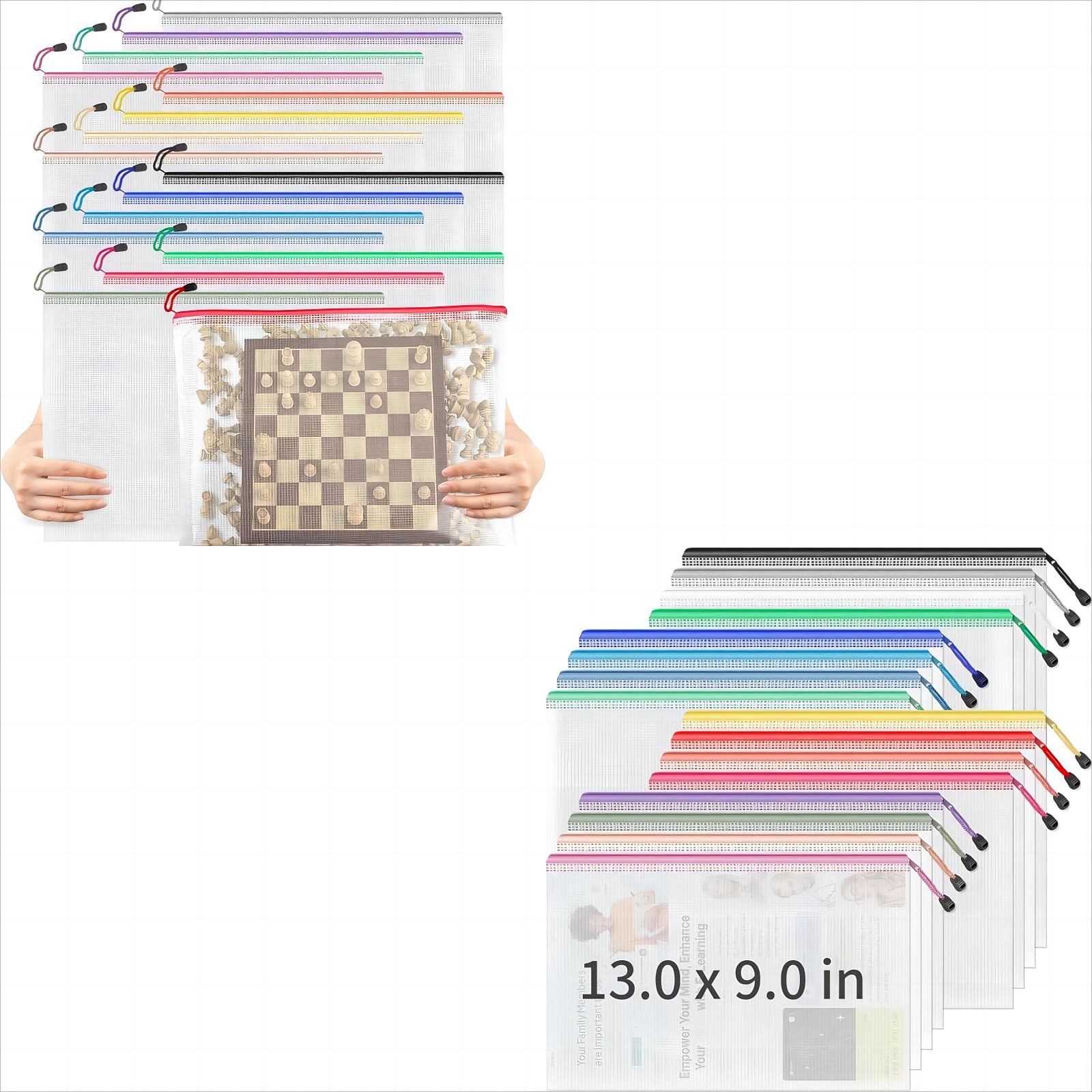 Umriox Zipper Pouch Bundle (16PCS 16.9x12.4 in & 16PCS 9.5x7.1 in)