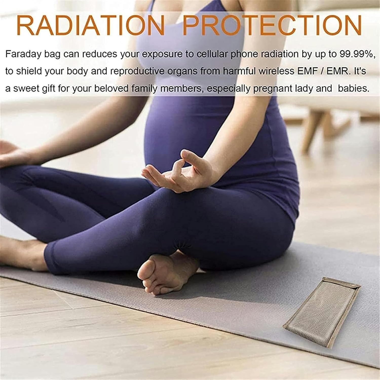 Anti-Radiation Cell Phone Bag Silver Fiber Faraday Pouch RFID GPS 5G EMF Shield Signal Blocking Bags Anti-Tracking Anti-Spying