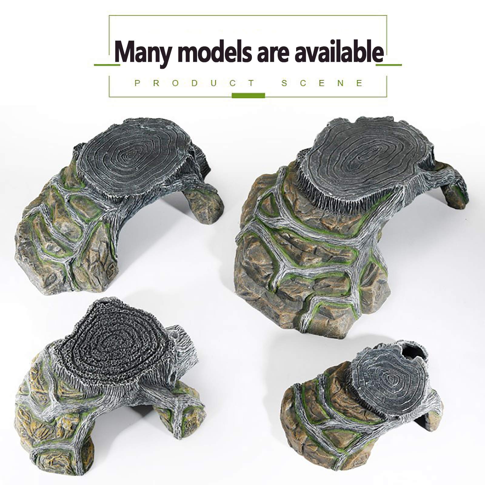 Grotte de Terrarium de Tortues,Résine Plateforme de pèlerinage Habitat caché Aquarium Terrarium décoration Ornement pour Petits lézards Tortues Amphibiens Poisson,XL:41.5 * 28.5cm