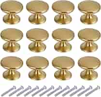 8 Pomoli Dorati Per Mobili - Diametro 29mm Con Viti | Maniglie Per Cassetti E Ante In Lega Di Zinco