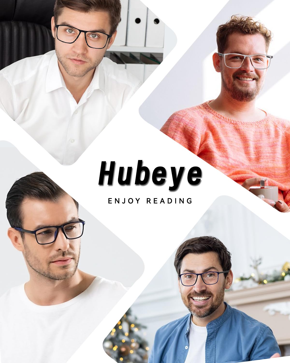 Hubeye 5 Pares Gafas de lectura deportiva para mujeres y hombres ultraligeras anteojos de lectura gafas anti luz azul 1.50