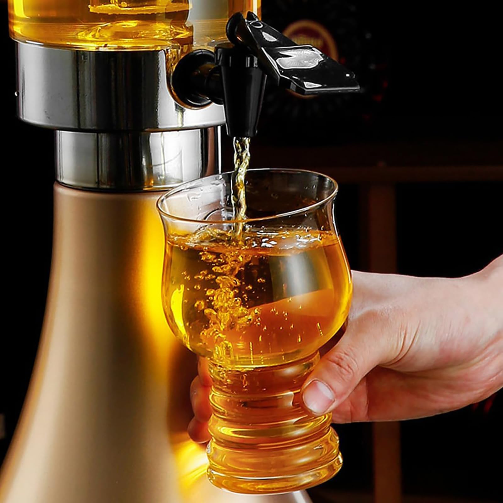 Dispensador de cerveza con tubo de hielo extraíble, luces LED, escala transparente, diseño antioxidante para bares y fiestas