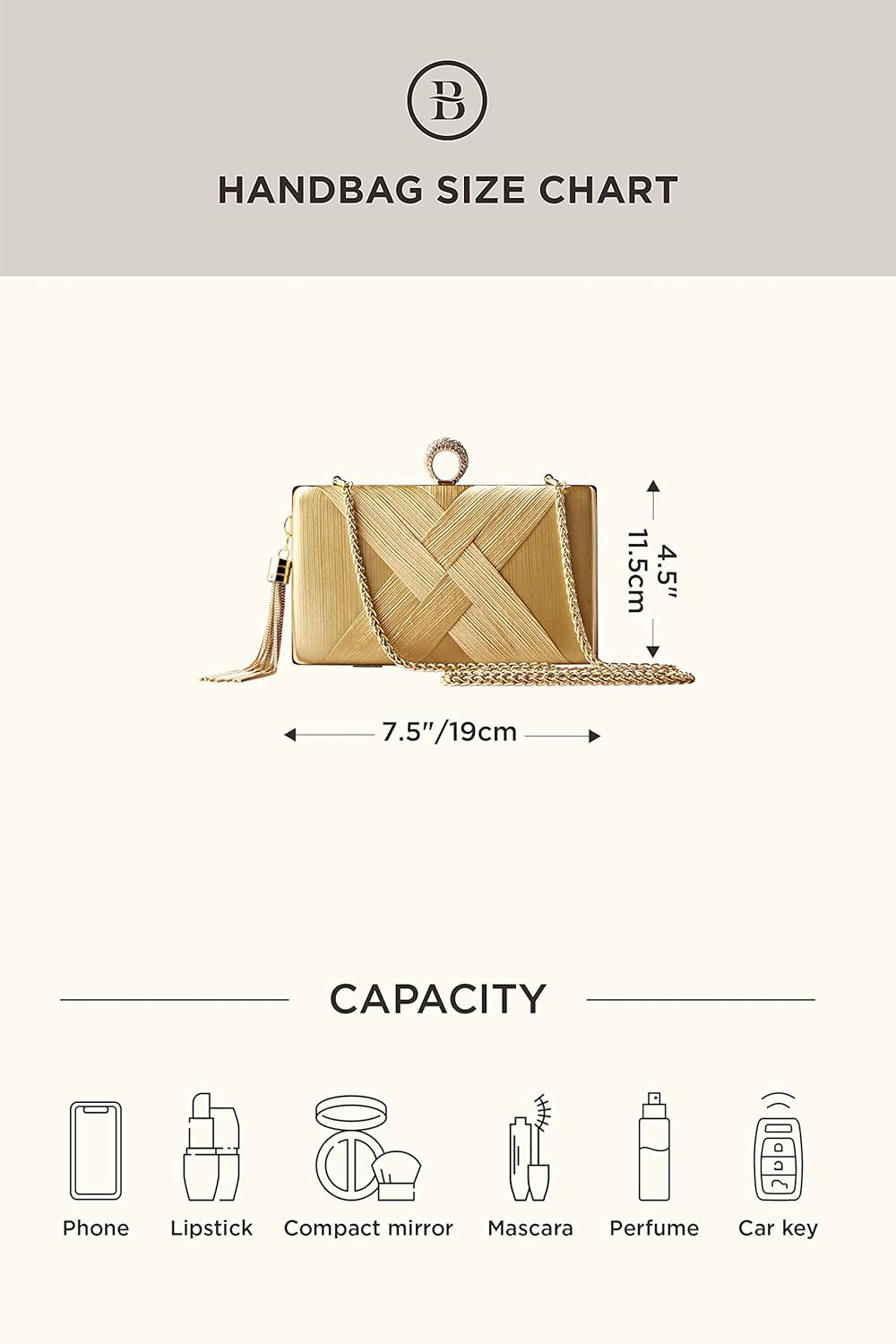 BABEYOND Clutch Purses for Women - Evening Bag Tassel Pendant Clutch for Bride Party Prom Wedding - Image 7