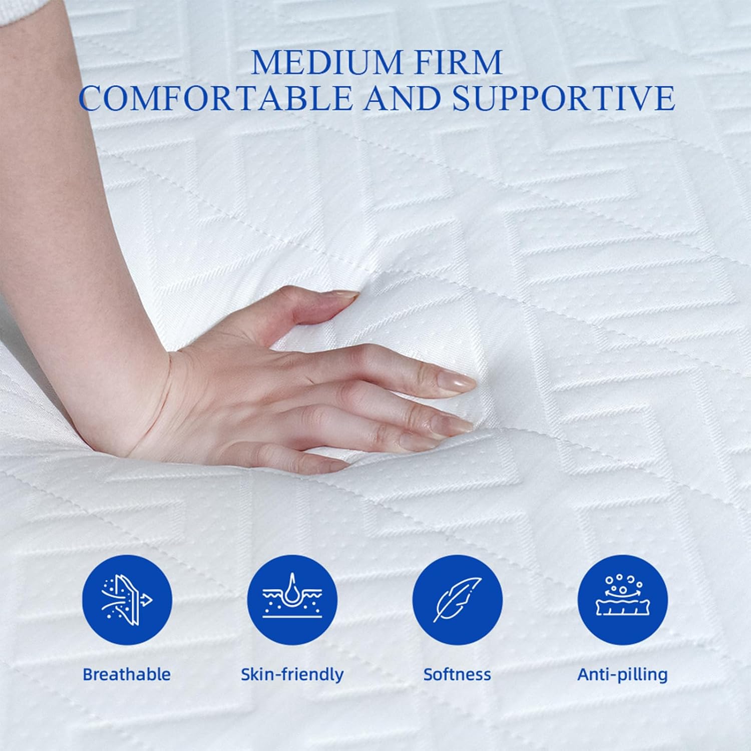 Crystli 12 Inch Green Tea Queen Mattress Memory Foam Queen Size Mattress Bed in a Box for Supportive & Pressure Relief, Medium Firm