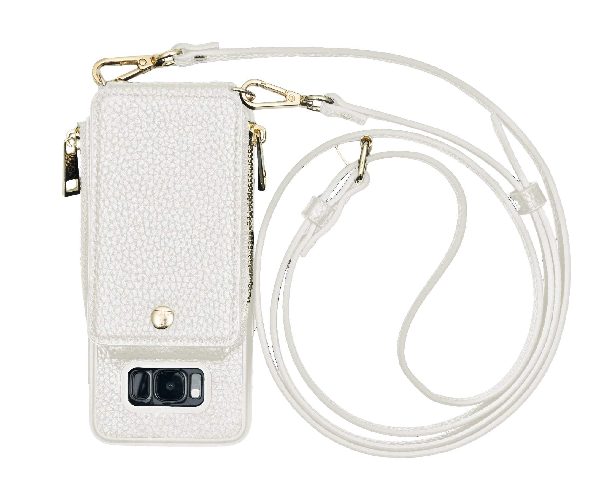 Trek Tech All-in-One Crossbody, Phone Case and Wallet for Galaxy S8 (Pearl)