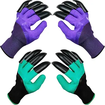 DCCPAA Garden Gloves with Claws for Digging, Planting, Weeding, and Seeding - Waterproof, Breathable, and Durable