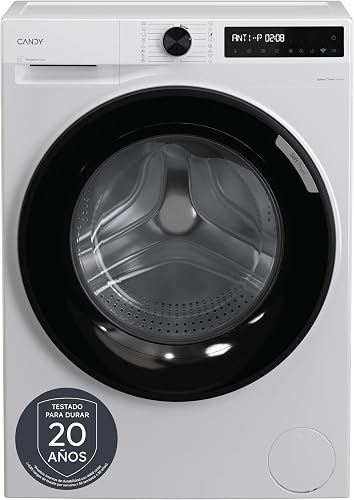 Candy ProWash 500 BR 49SBL8-S, Lavadora 9 KG, 1400 RPM, Display Digital, Conectividad WIFI, 16 Ciclos, Motor Inverter, Inicio Diferido 24H, Bloqueo Infantil, Tambor 52,5cm, 72 DB, Blanco          [Clase de eficiencia energética A]