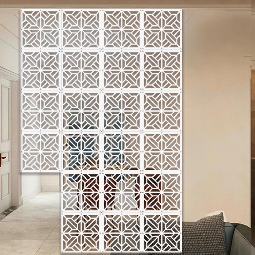 Lot de 12 cloisons de séparation à suspendre avec tous les accessoires Blanc 29 x 29 cm (type C)