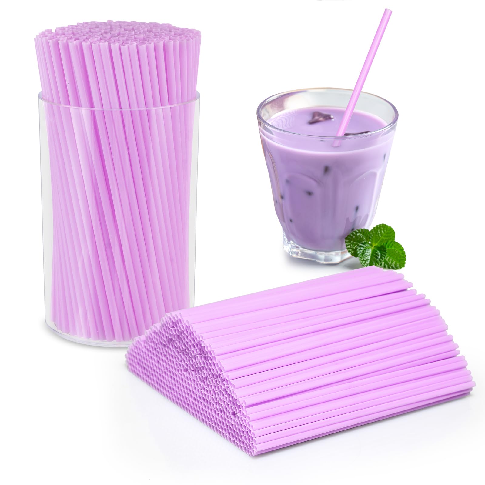 500 Pcs Lavender Purple Coffee Stir Sticks Set Lilac Purple Cocktail Straws Acrylic Stir Stick Holder Coffee Stirrers Holder Bar Straws Drink Stirrers