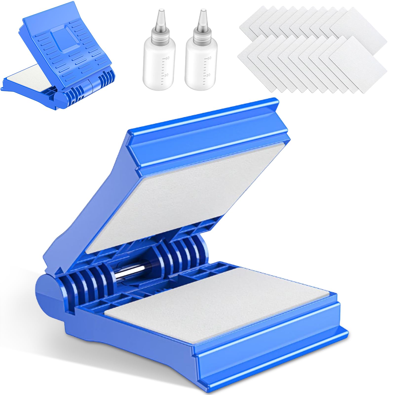 Yanmis Fiber Optic Wiping Clip, 2 Set Fiber Cleaner Kit with 20Pcs Wipes and 2Pcs Bottle, Optic Impurity Removal Tools